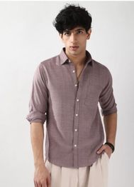 Urbano Fashion Men Purple Solid Casual Shirt
