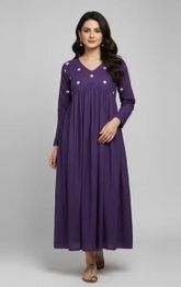 PICKNPICK Women Embroidered Flared Kurta