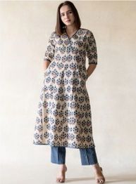 KAUTHAMEE Women Ethnic Motifs Printed Regular Kurta with Trousers