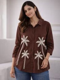 BUDA JEANS CO Women Embroidered Relaxed Fit Shirt