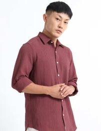 VOROXY X AG Men Regular Fit Shirt with Spread Collar