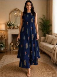 Anouk Mirage Women Ethnic Motifs Printed Regular Kurta with Palazzos