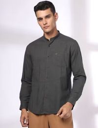 NETPLAY Men Patterned Slim Fit Shirt with Patch Pocket