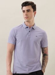 Nostrum Cherry Half Sleeve Lavender Plain Polo T-shirt