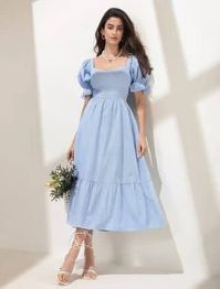 HONKY TONKY Women Checked Tiered Dress