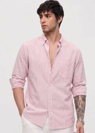 OQUENT Men Standard Striped Casual Shirt