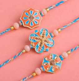 Pastel Bloom Rakhi Set of 3