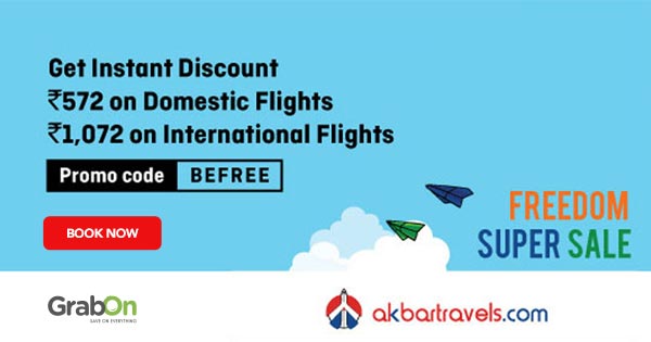 Akbar Travels Coupon Code & Offers | Rs.300 OFF On Flights