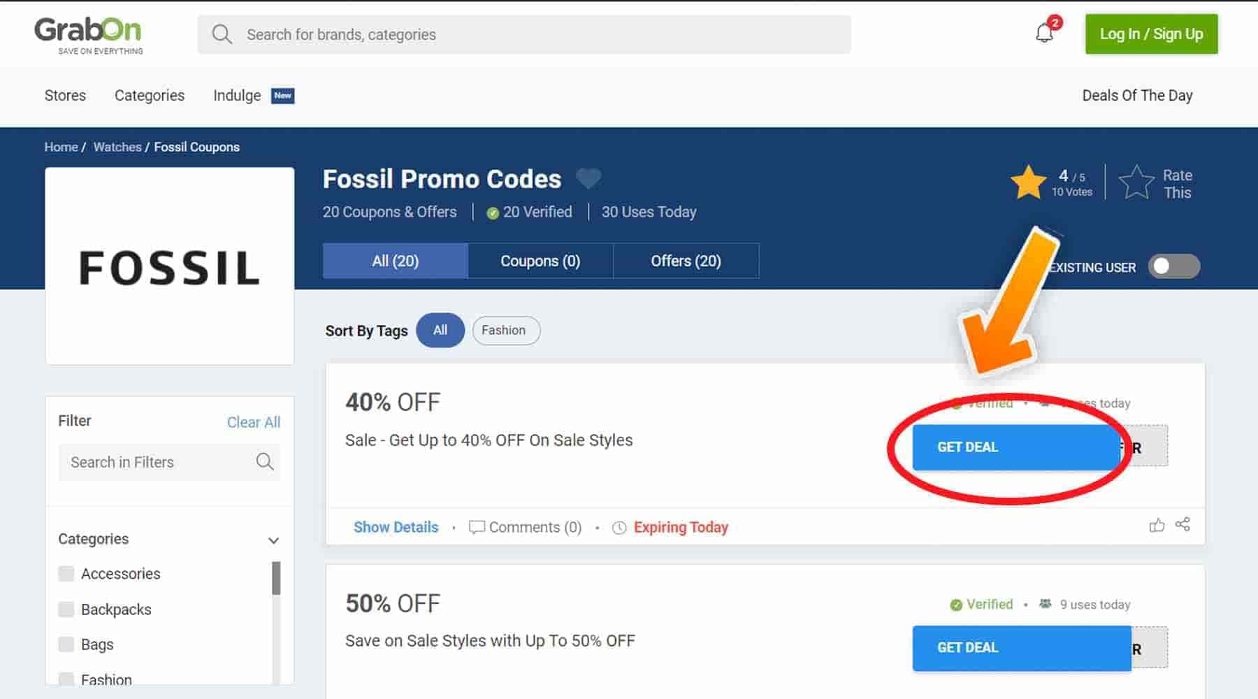 Fossil Promo Codes
