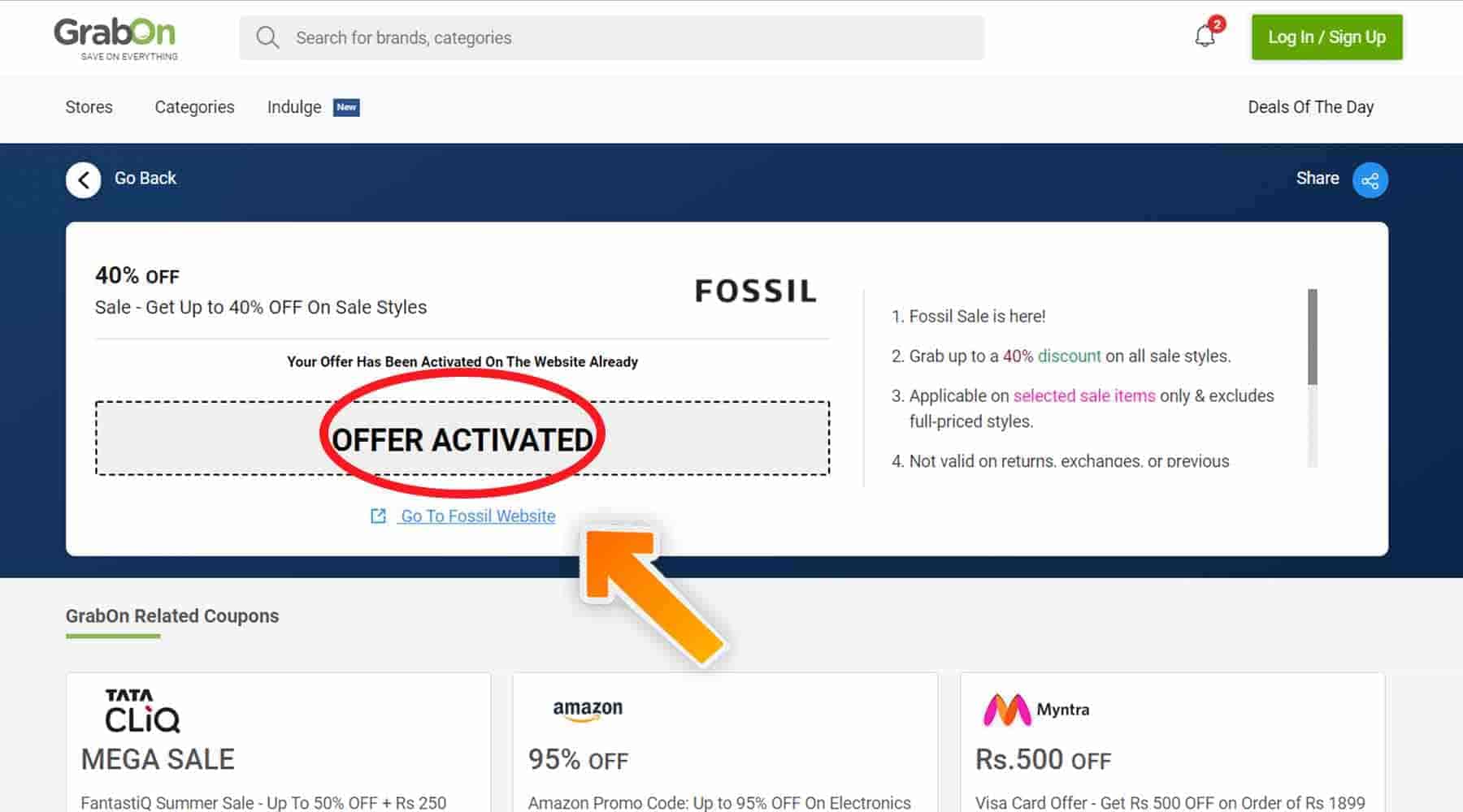 How to use Fossil Discount code