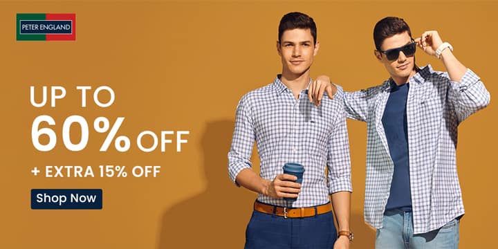 Peter England Coupons & Offers: 70% OFF On Clothing Apr 2024