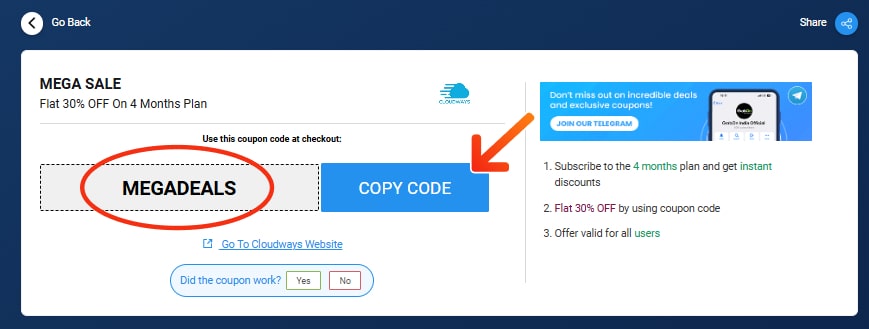 Cloudways Coupons