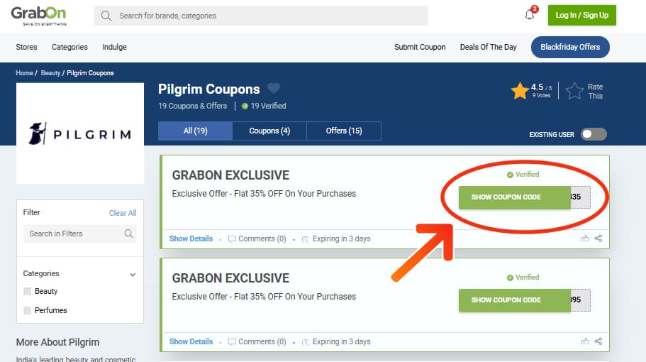 Pilgrim Coupon Codes