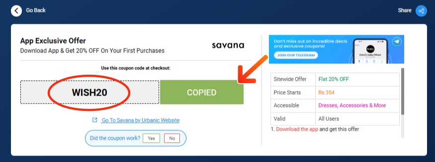 Savana by Urbanic Coupon Codes