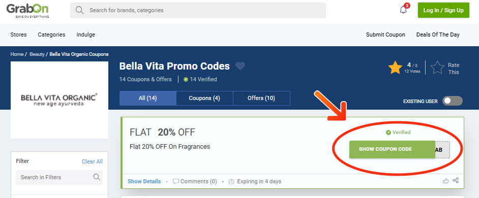 Bella Vita Coupon Codes