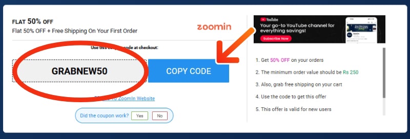 zoomin Coupons