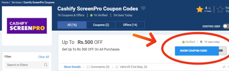 Cashify ScreenPro Offers