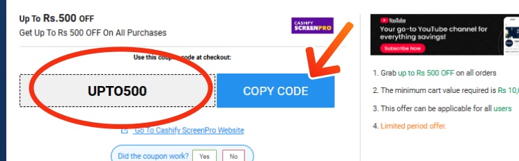 Cashify ScreenPro Discounts