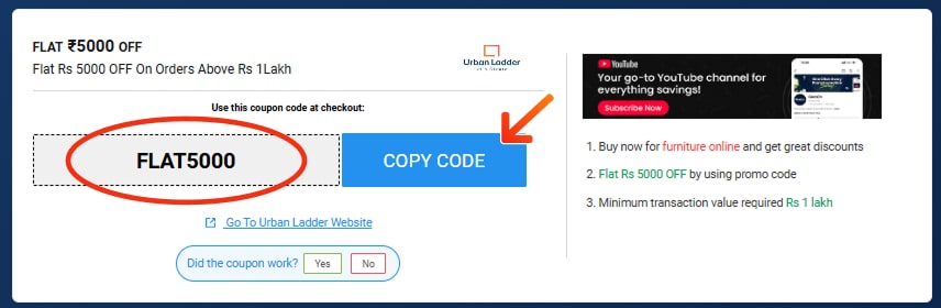 Urban Ladder Discounts