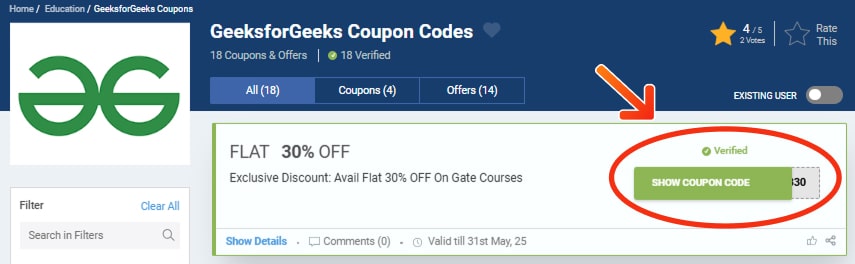 GeeksforGeeks Coupon Codes