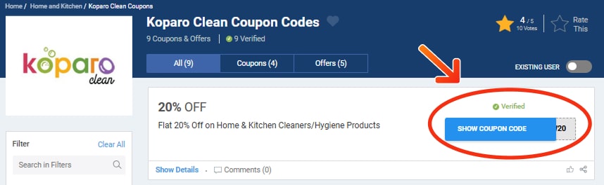 Koparo Clean Coupon Codes