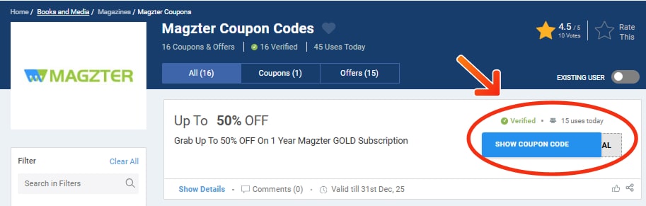 Magzter Coupon Codes