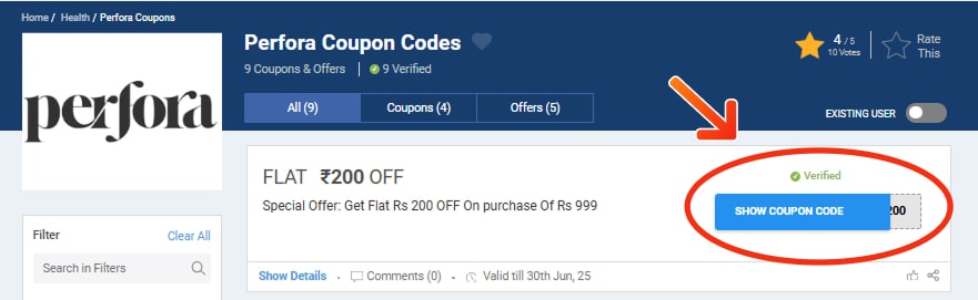 Perfora Promo code
