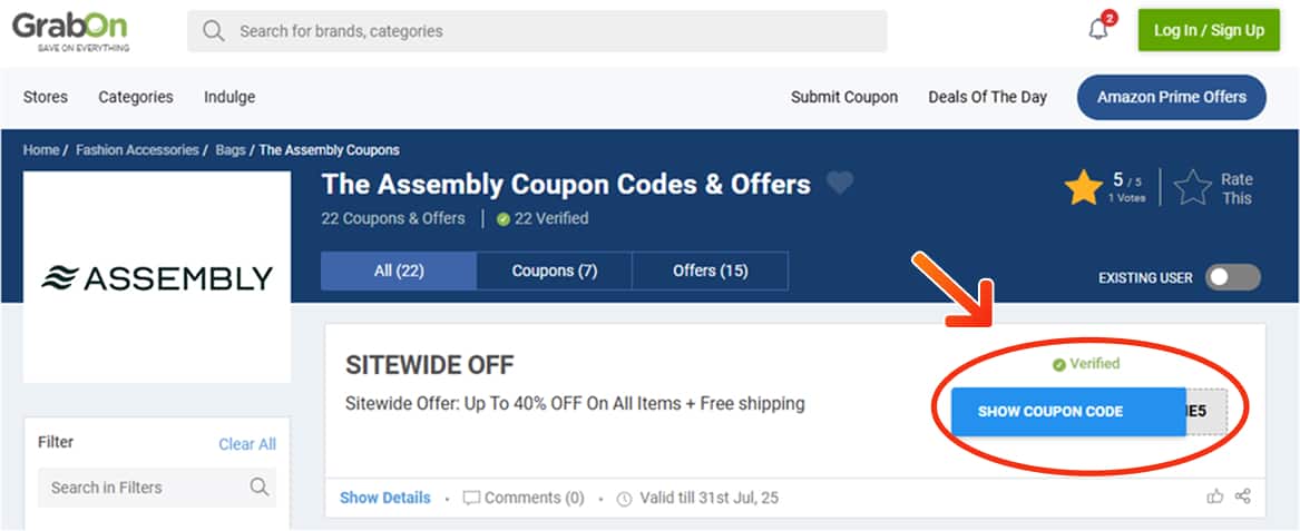 The Assembly Coupon Codes