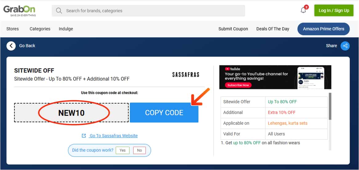 Sassafras Discount Codes