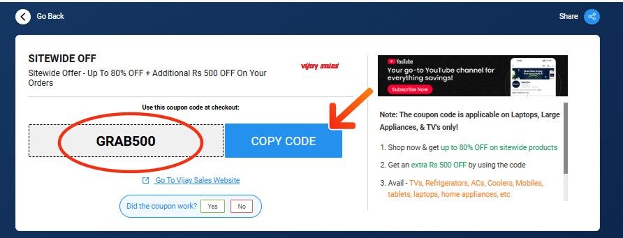 Vijay Sales Coupons
