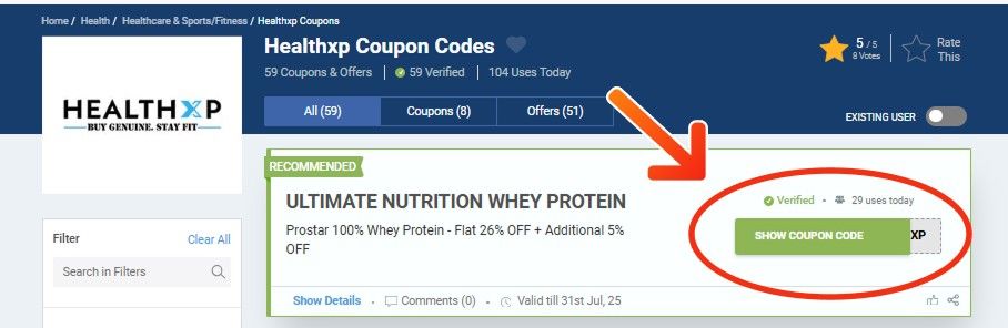 HealthXP Coupons