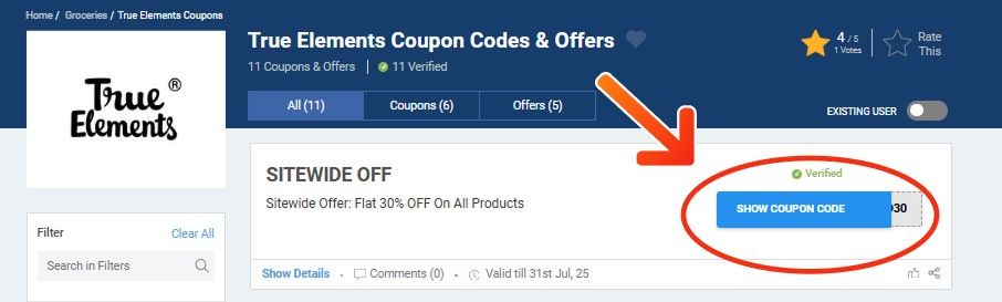 True Elements Promo Codes