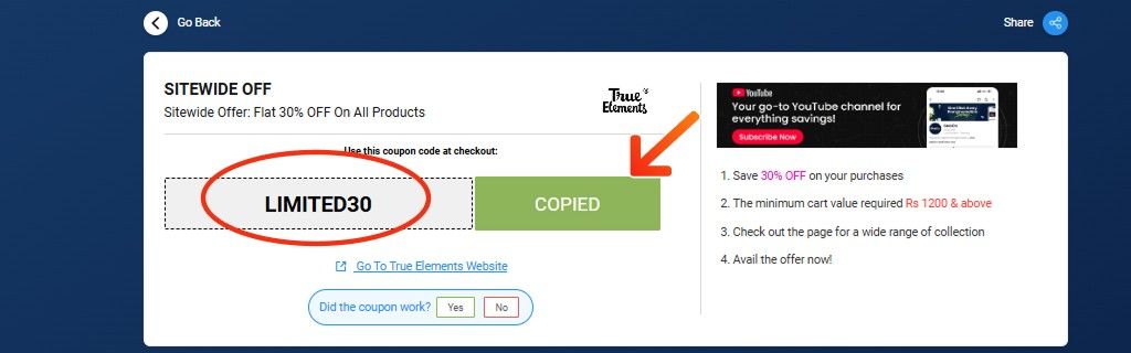 True Elements Coupon Codes