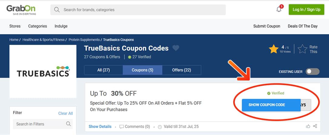 Truebasics Coupon Codes
