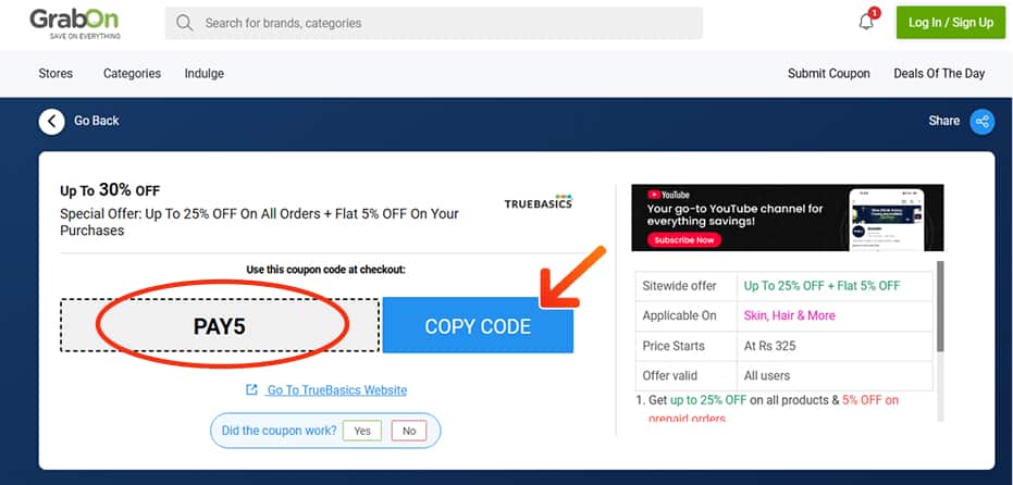 Truebasics Discounts