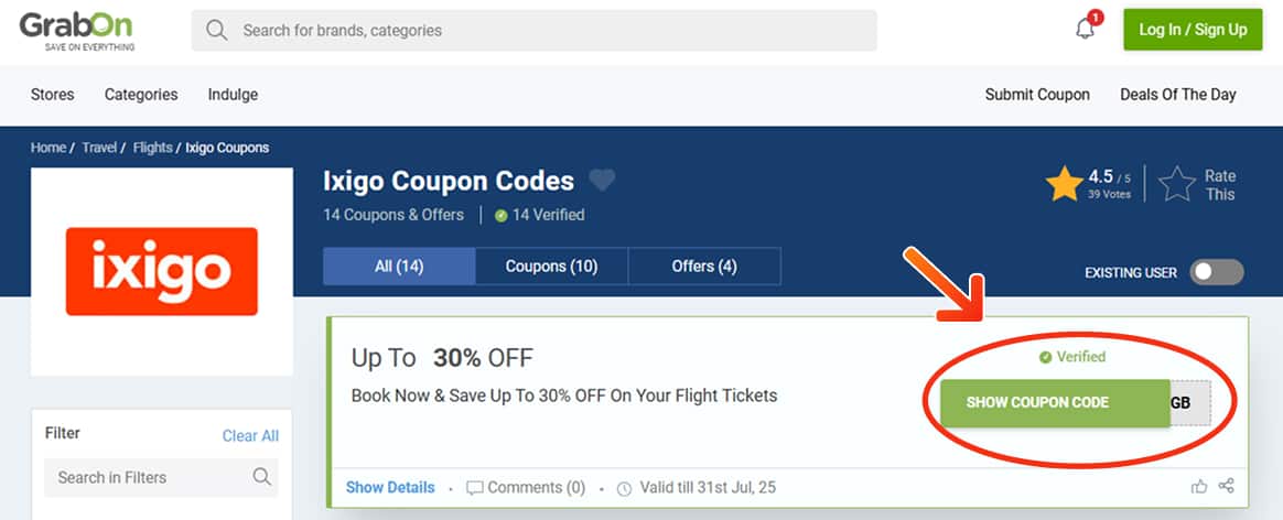 Ixigo Coupon Codes