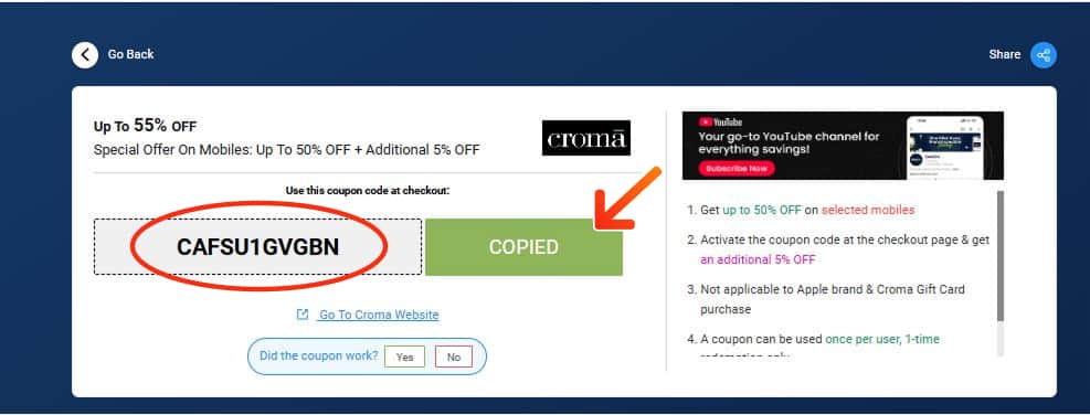 Croma Coupon Codes