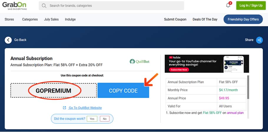Quillbot Coupon Codes