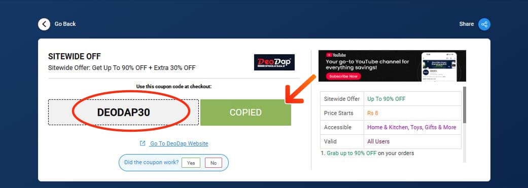DeoDap Coupon Codes