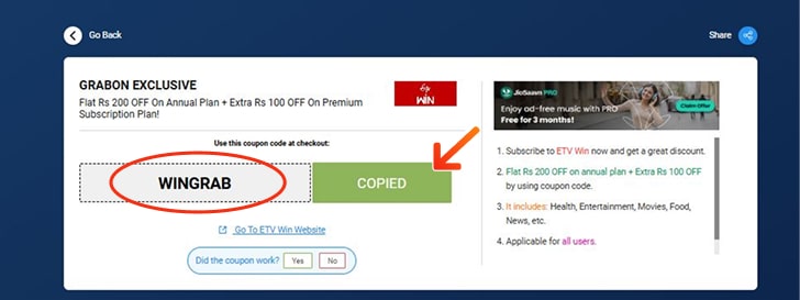 ETV Win Coupon Codes