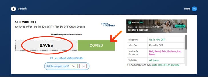 Man Matters Coupon Codes