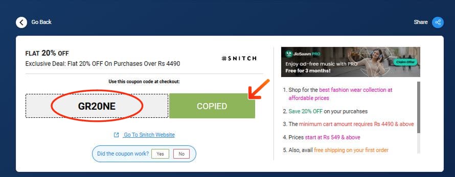 Snitch Coupon Codes