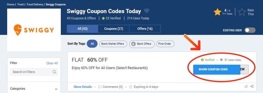 Swiggy Coupons