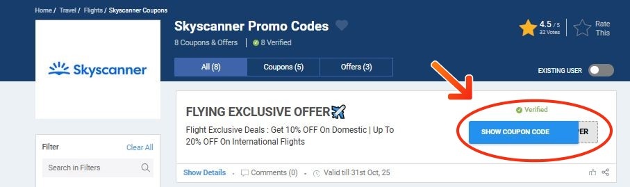 Skyscanner Coupon Codes