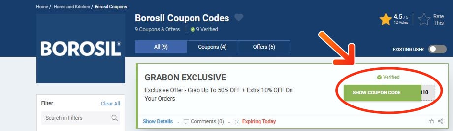 Borosil Coupons