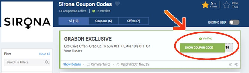 sirona Coupon Codes