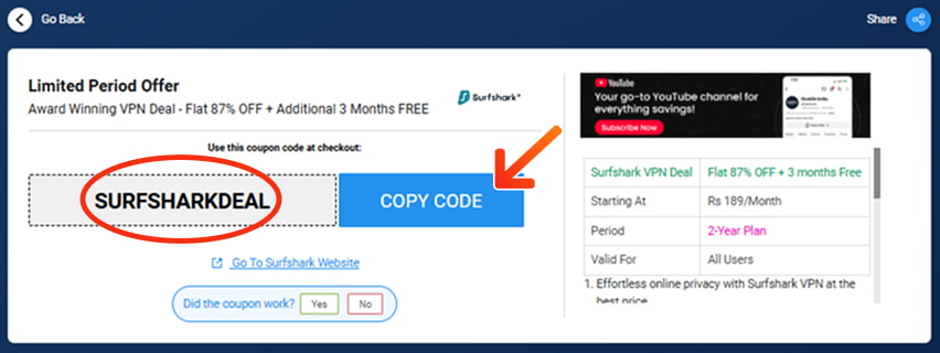 surfshark Coupon Codes