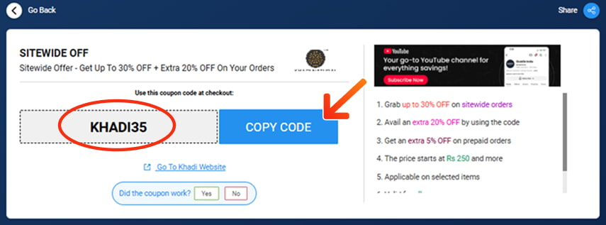 Khadi Natural Coupon Codes