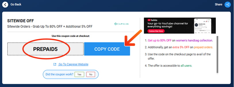 Caprese Coupon Codes