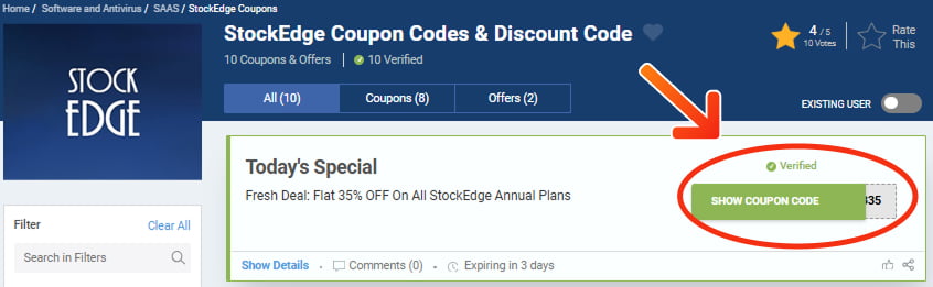 StockEdge Coupon Codes